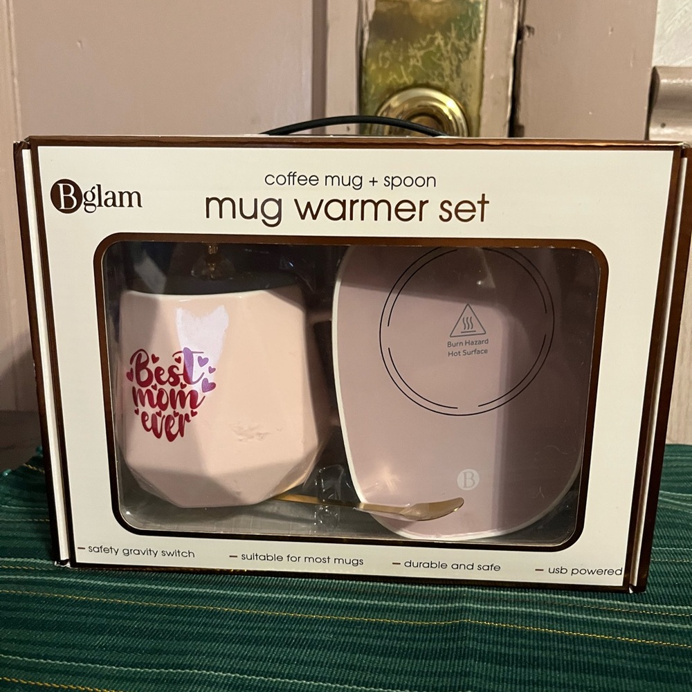 glam Pink 'Best Mom Ever' Mug Warmer Set